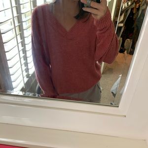 Pink v neck sweater